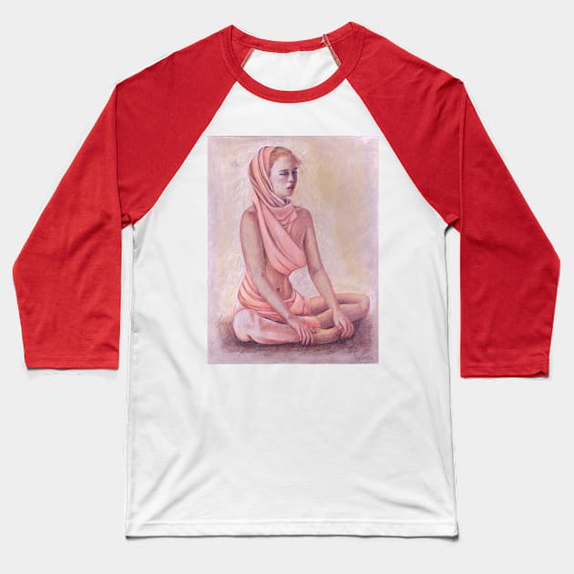 Meditating woman girl, buddhism, zen, yoga Baseball T-Shirt by Fantasyart123